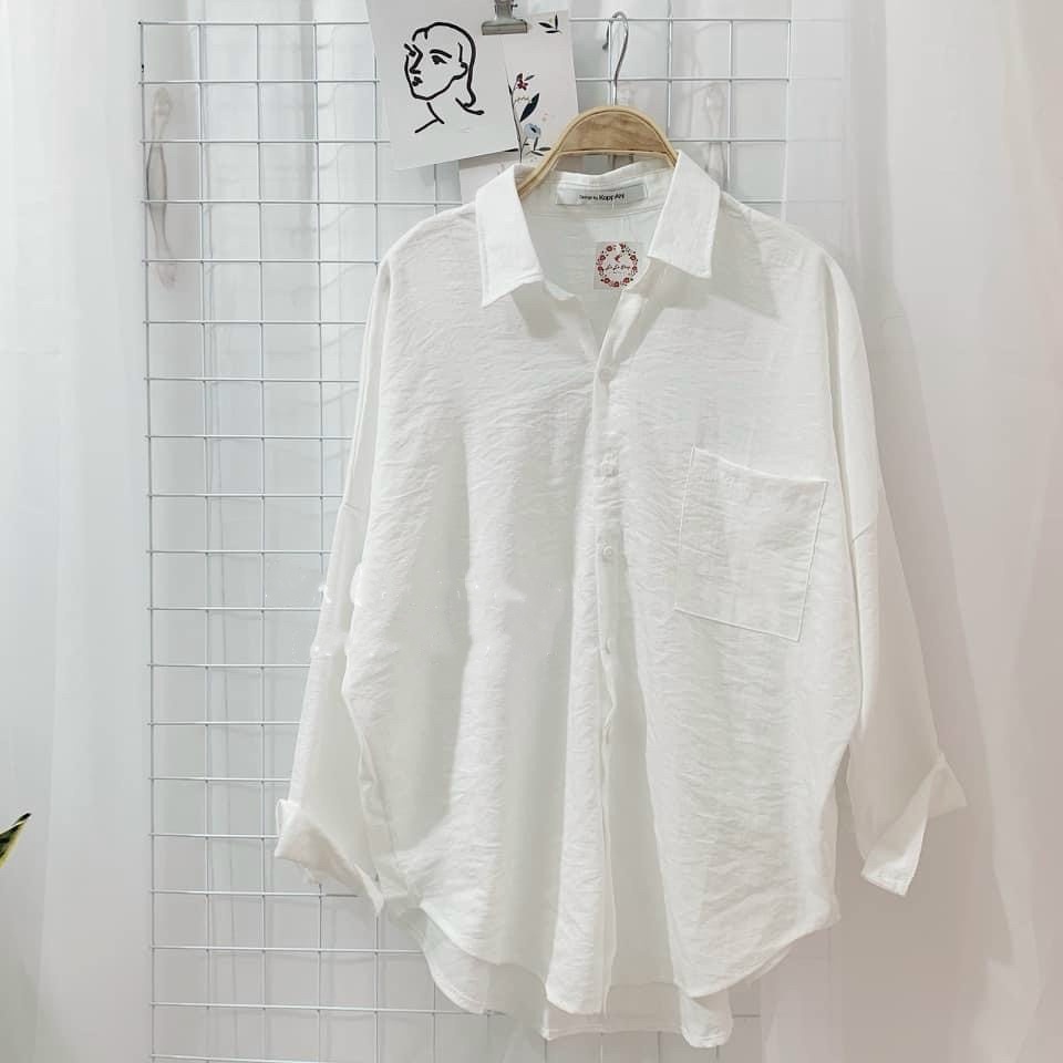 ÁO SƠ MI ĐŨI LỤA OVERSIZE CÓ TÚI NGỰC SWEET