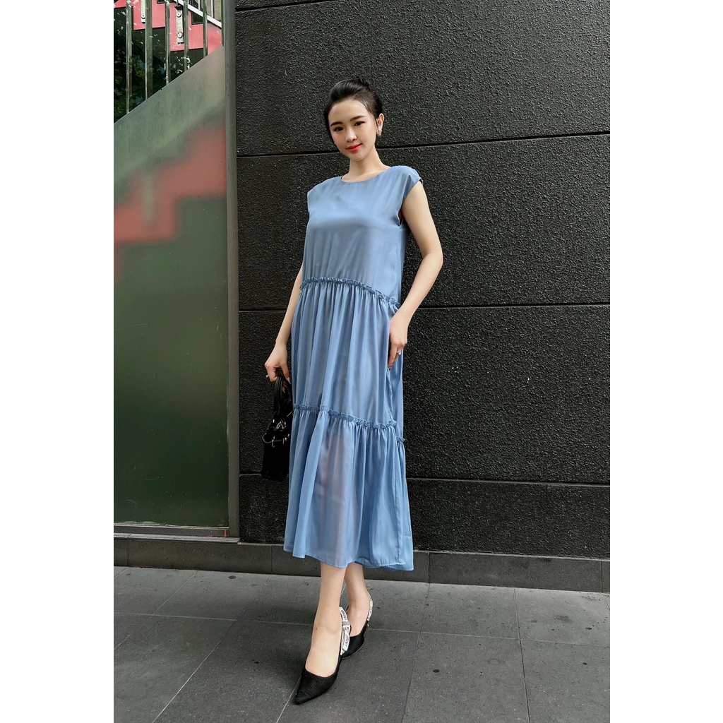 ĐẦM MAXI OVERSIZE NHÚN TẦNG – M030