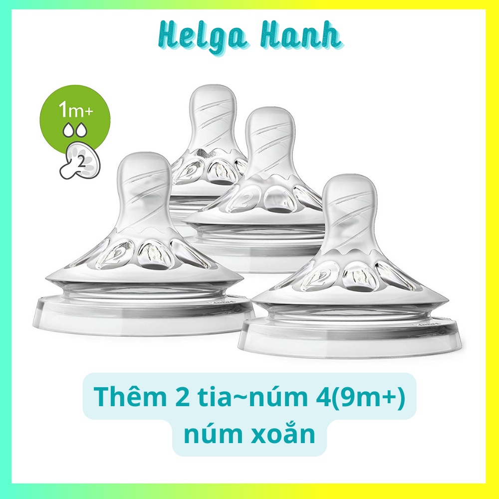 Núm ti bình sữa Philip Avent Natural cổ rộng - xoắn-HÀNG CHÍNH HÃNG 4.9