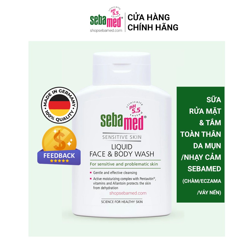 [Chính Hãng] Sữa rửa mặt và tắm toàn thân da nhạy cảm Sebamed pH5.5