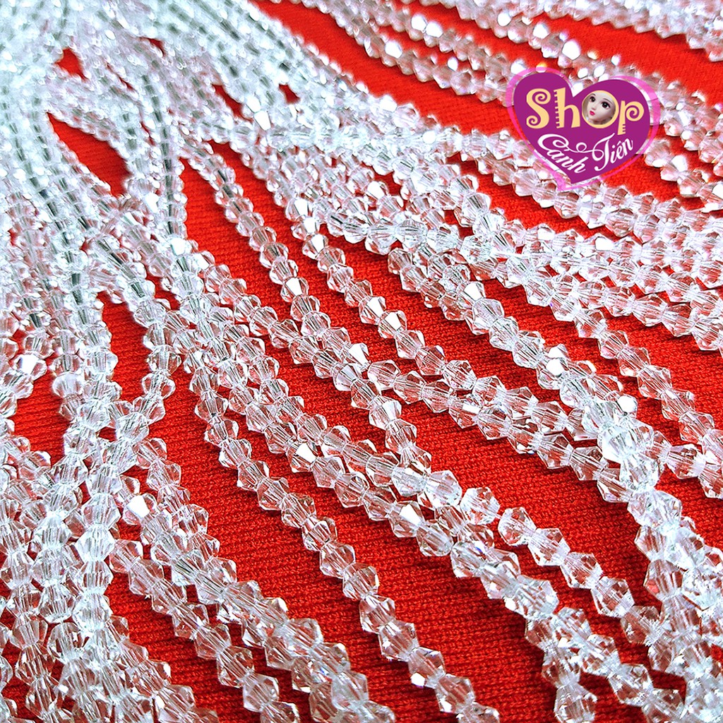 Chuỗi Hạt Đá Pha Lê Thoi 3Mm Nhiều màu Trong Suốt - Pha lê trang sức handmade, Nguyên liệu Thủ công cao cấp