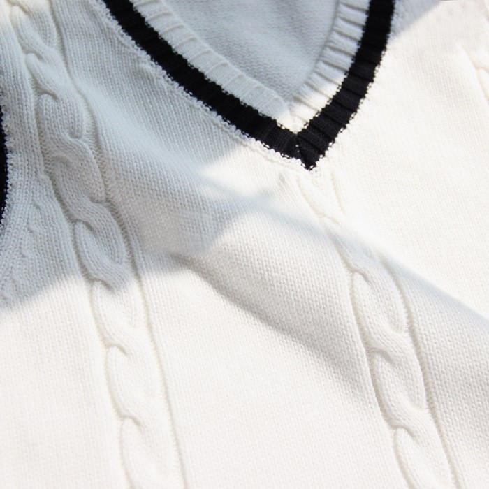 trường đại học phong cách Anh đồng phục JK thu đông cotton cổ chữ V Nhật DK vest áo len màu lục lam đen cỡ lớn dệt k