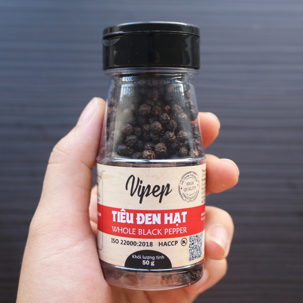 Tiêu đen hạt Vipep 50gr - Hạt tiêu đen thơm, cay chất lượng cao