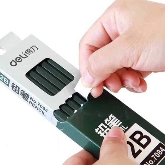 Hộp 12 Cây Bút Chì DELI 2B - Bút Viết Chì Gỗ Cao Cấp Luyện Chữ Đẹp,Tập Viết