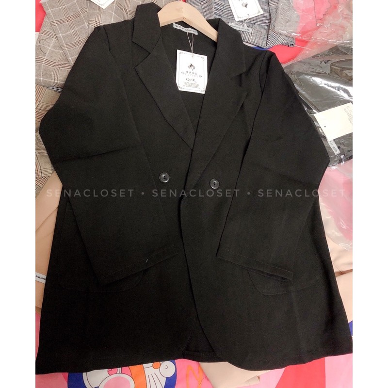 Áo Blazer Đen 1 lớp Quảng châu Style Ulzzang Hàn Quốc ( Ảnh thật/ Video) | BigBuy360 - bigbuy360.vn