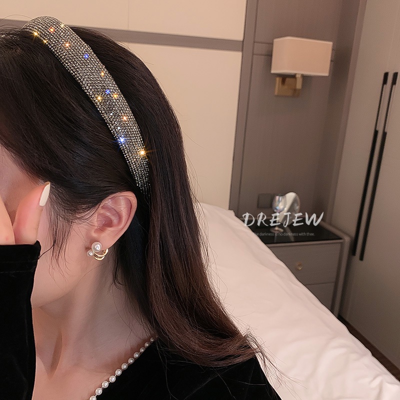DREJEW Băng đô đính đá kim cương lấp lánh phong cách Âu Mỹ thời trang