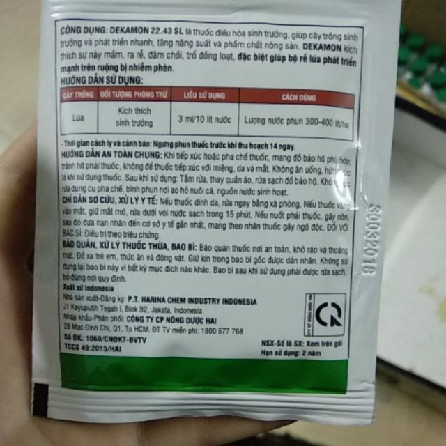 [SIEURE] Chất điều hòa sinh trưởng Dekamon hàng đẹp, phân phối chuyên nghiệp.