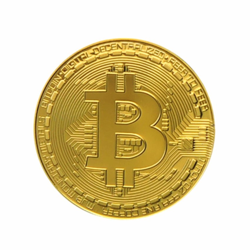 Đồng bitcoin tượng trưng mạ vàng 24k