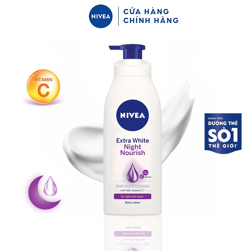 Sữa Dưỡng Thể Giúp Săn Da, Dưỡng Trắng Da NIVEA Ban Đêm | Vitamin C | Q10 350 ml - 98412