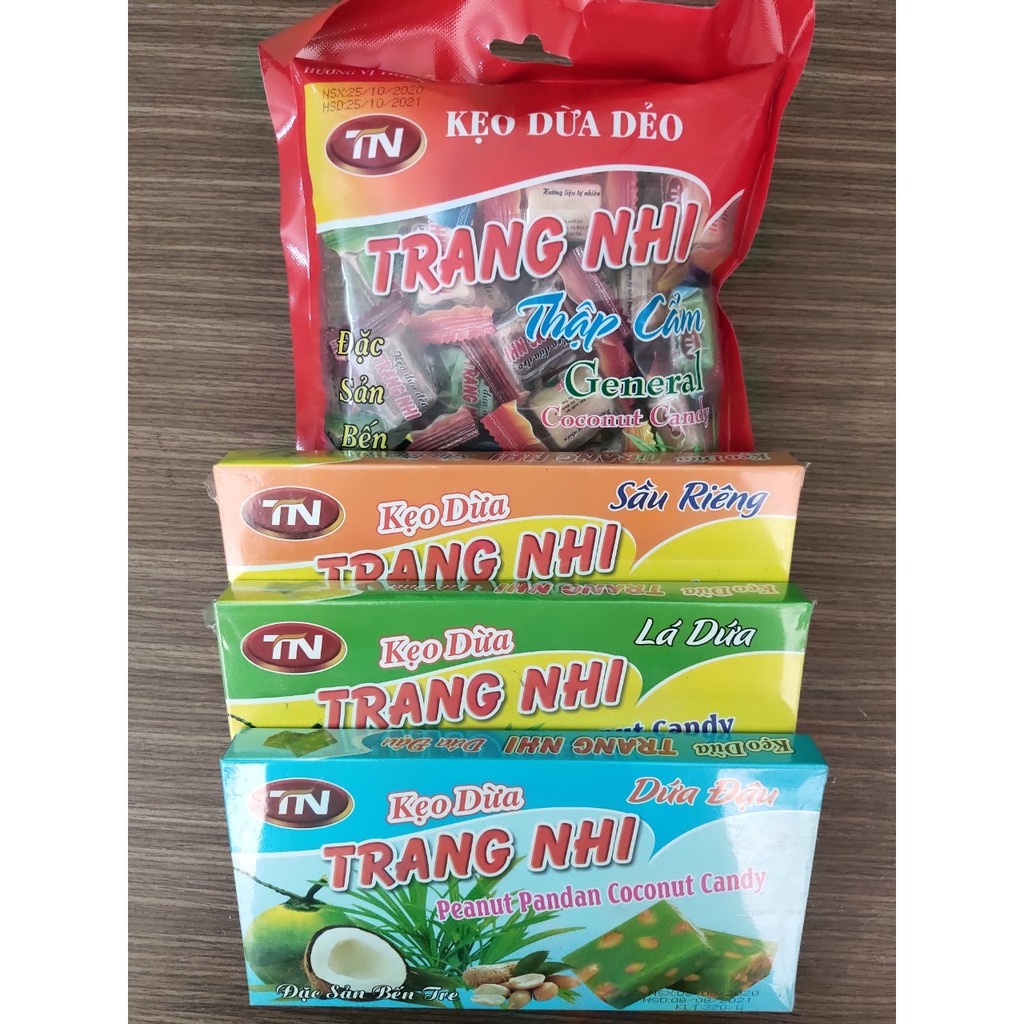 Combo 4 hộp kẹo dừa 4 vị đặc sản Bến Tre date: 10/21-10/22