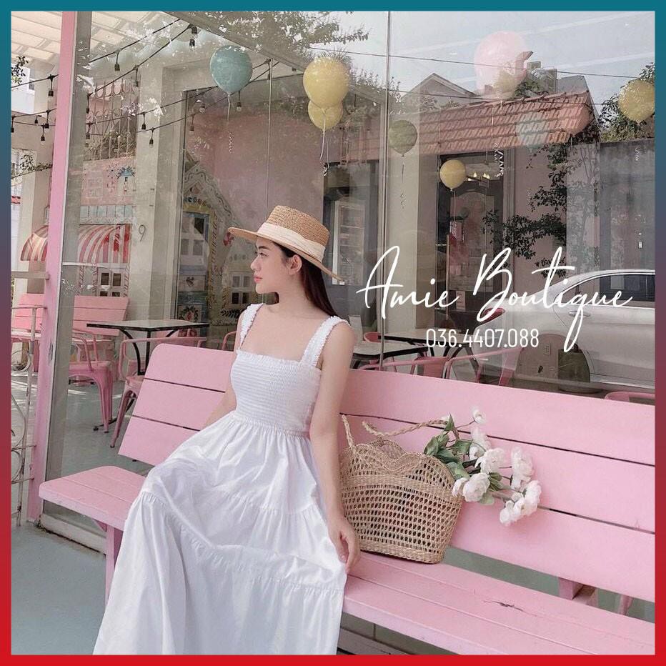Váy Nữ Đầm Maxi Chun Đi Biển Đầm Xòe Nữ Dáng Ôm Phong Cách Nữ Tính | BigBuy360 - bigbuy360.vn