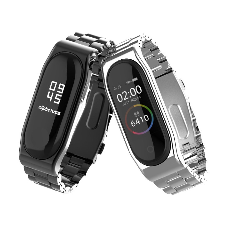 Dây đeo thay thế cho Xiaomi Miband 3 và 4 5 chất liệu kim loại cao cấp MB08