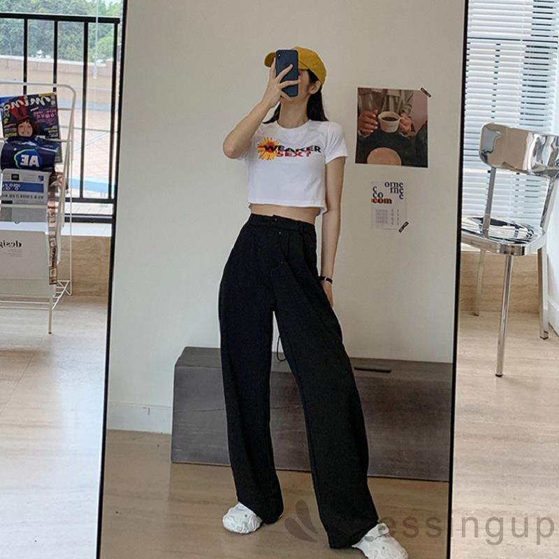 Áo crop top tay ngắn dáng rộng in họa tiết hoạt hình cho nữ