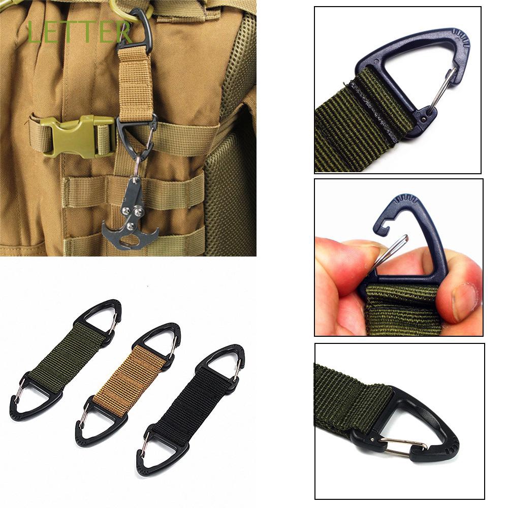 LETTER Multifunction Tactical Camping Hiking Keychain Hook Backpack Bag Accessories Webbing Belt Clip
