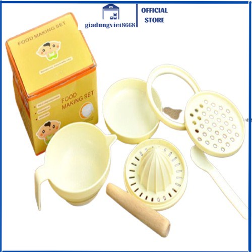 Bộ chế biến ăn dặm kiểu nhật cho bé an toàn cao cấp FOOD  MARKING SET đa năng tiện ích