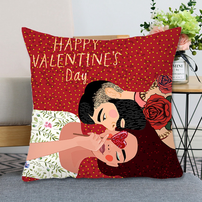 Vỏ gối sofa in hình chủ đề Valentine độc đáo