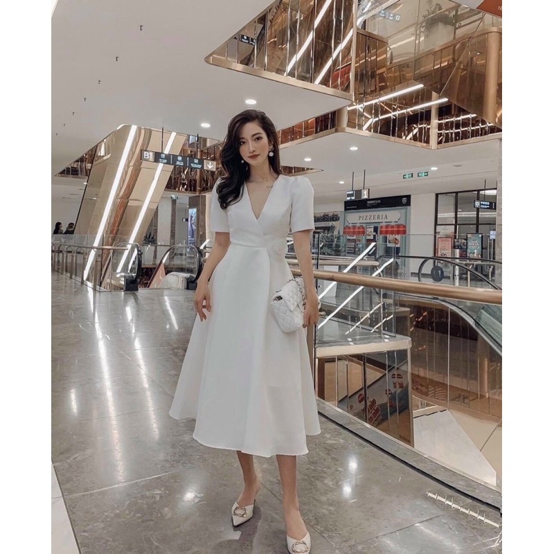 🎀ĐẦM MAXI TRẮNG ĐẮP CHÉO