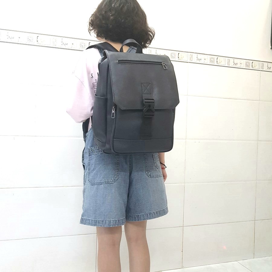 Balo da nam nữ một khóa-Balo da laptop 15inch