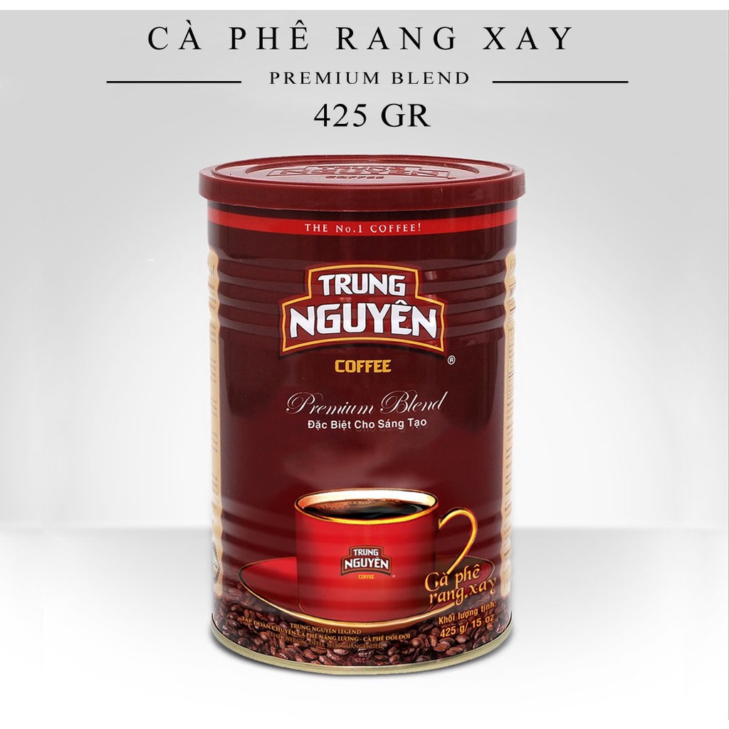 [ Trung Nguyên Legend ] Cà phê Premium Blend - Rang Xay (Arabica, Robusta, Excelsa, Catimor) - Lon 425gr