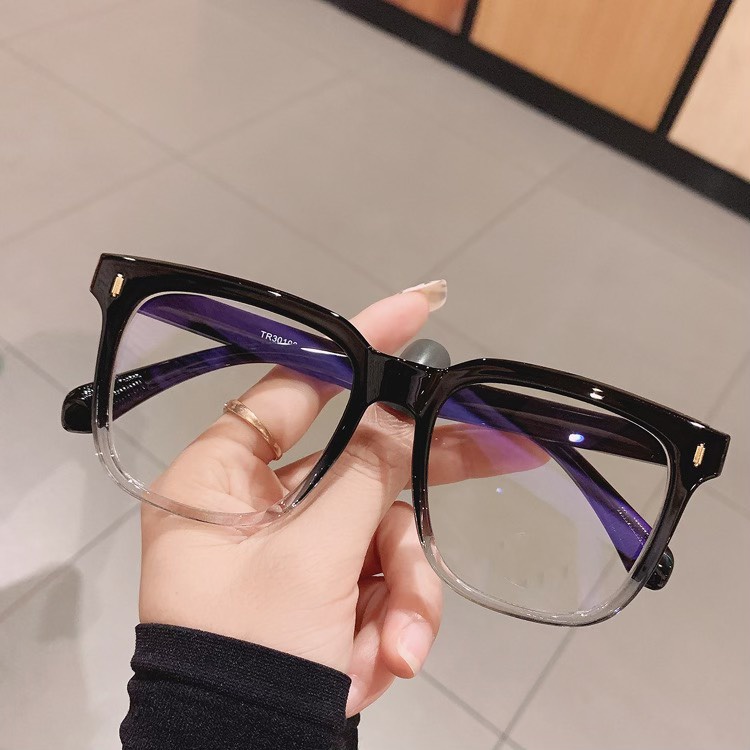 Mắt Kính Gọng Cận Form Vuông 645 Kẻ Sọc Dọc Phong Cách Ulzzang Hàn Quốc Cá Tính - Hazo