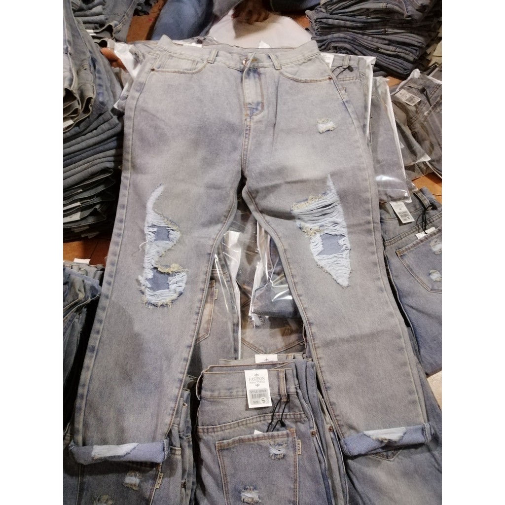 Quần Baggy Jeans Nữ Rách Thời Trang Cao Cấp