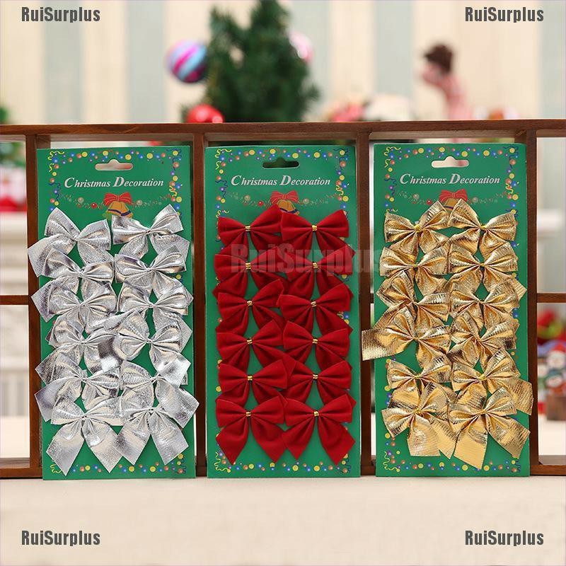 Rẻ Nhất +  Combo 12 Nơ đủ màu trang trí Noel,cây thông Noel