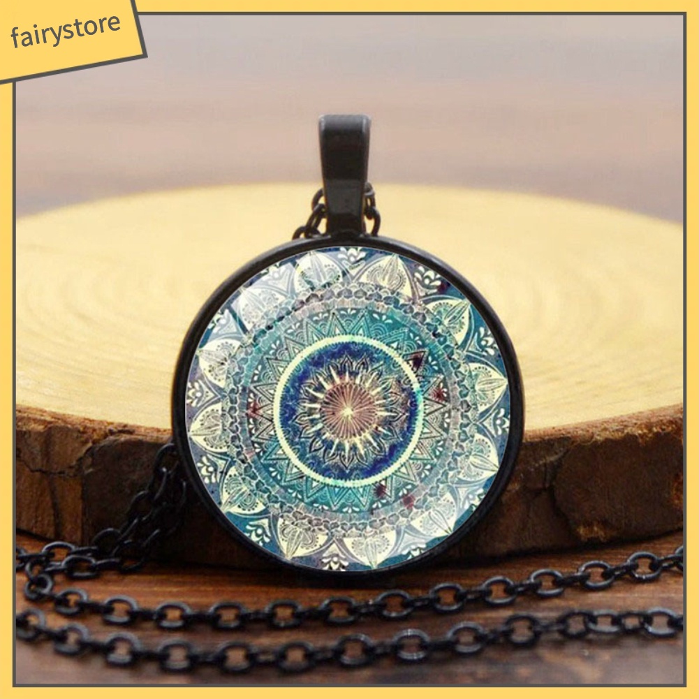 Dây chuyền hợp kim mặt tròn họa tiết hoa độc đáo cho nữ