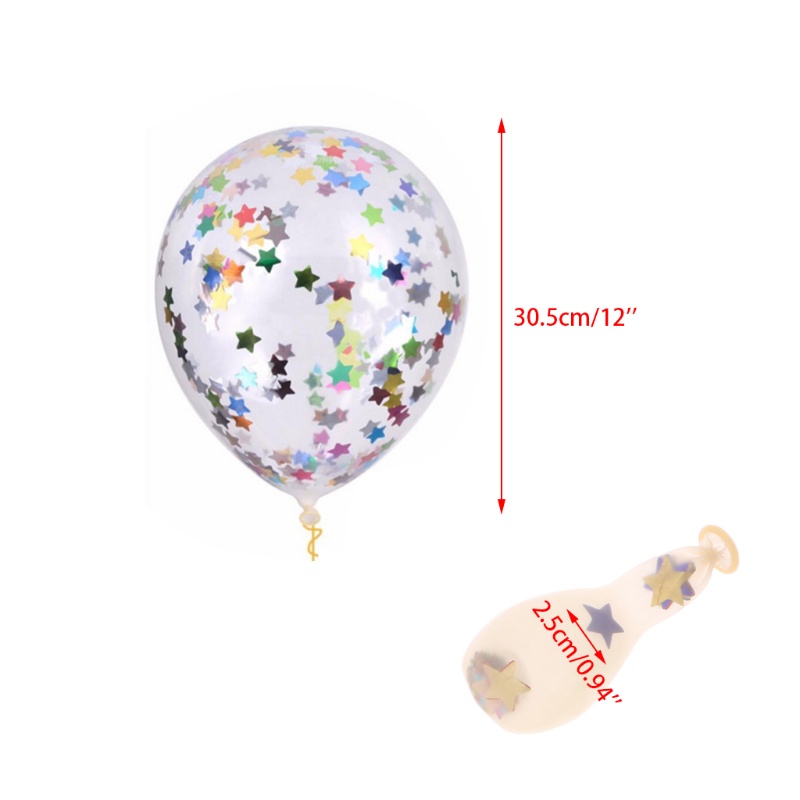 Bộ 5 Bong Bóng 12 Inch Hình Ngôi Sao Nhiều Màu Sắc Dùng Trang Trí Tiệc Cưới