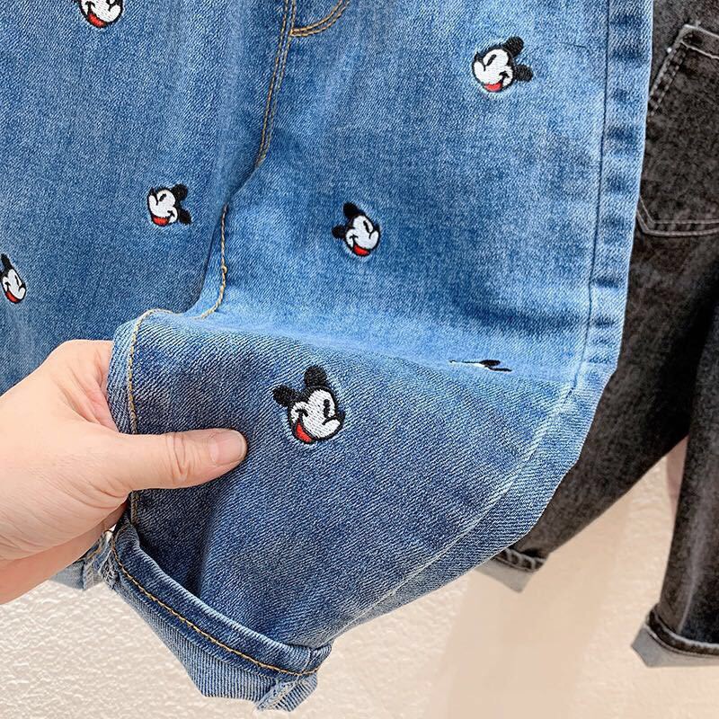 Quần bò cho bé gái thêu hình hoạt hình dễ thương kèm video thật shop quay