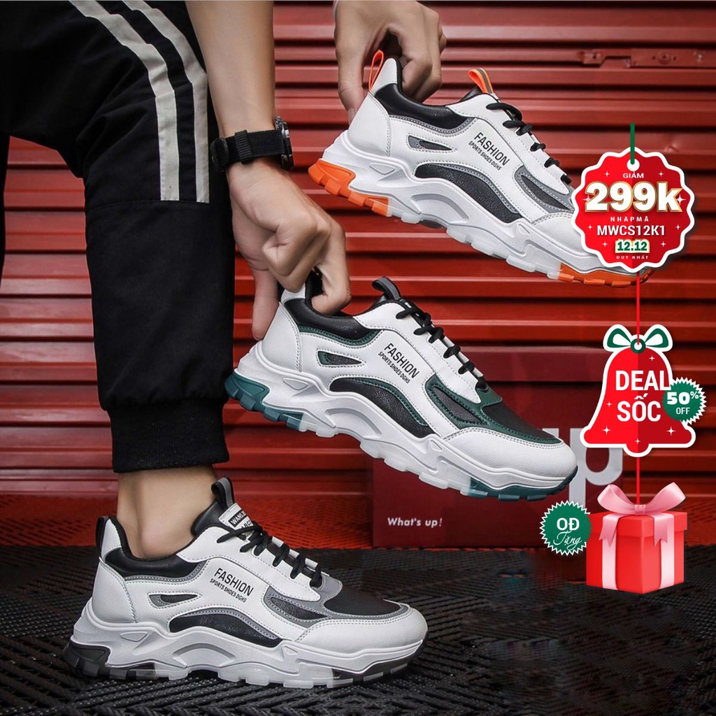 Giày thể thao nam MWC  giày thể thao sneaker da cổ thấp đế cao phối lưới cao cấp  năng động cá tính NATT- 5293 | BigBuy360 - bigbuy360.vn