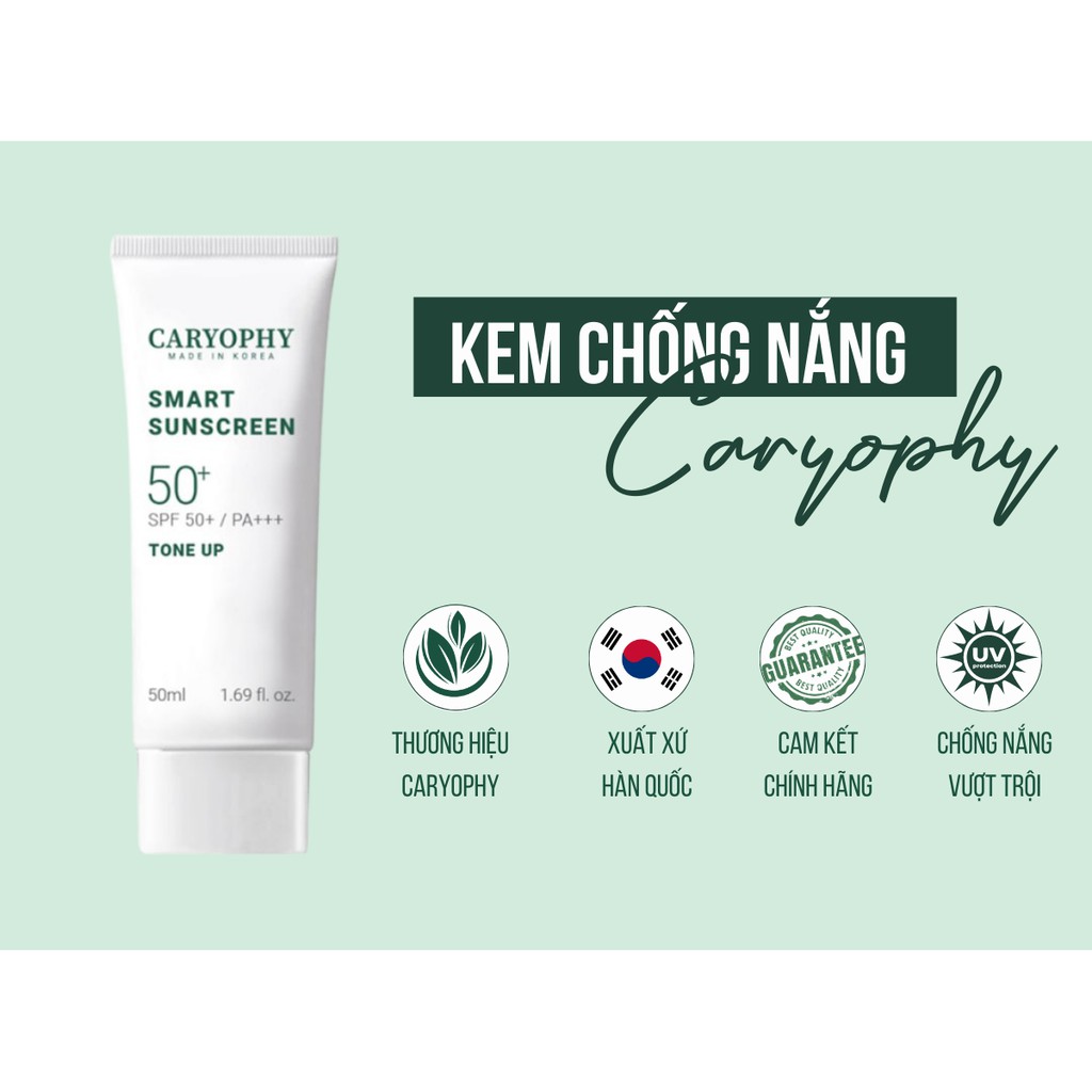 Kem chống nắng thông minh Caryophy Smart Sunscreen Tone Up 50ml