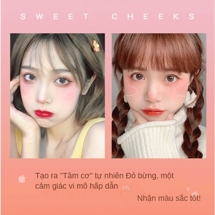 Phấn má hồng dạng cánh hoa, phấn má hồng đỏ đào với bột hạt lấp lánh mịn | BigBuy360 - bigbuy360.vn