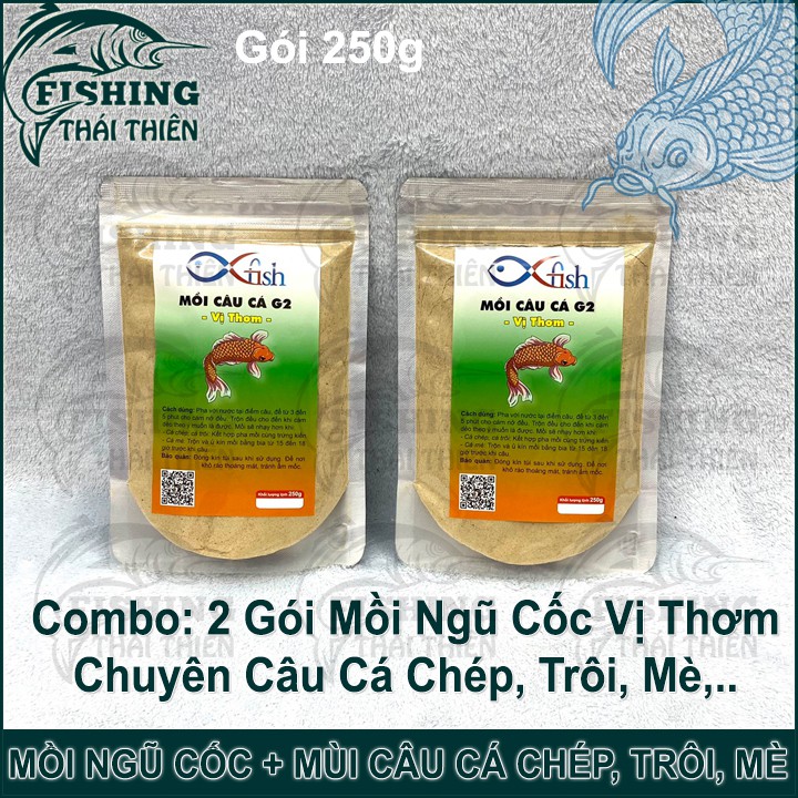 Mồi Câu Cá Chép Trôi Mè G2 Mồi Ngũ Cốc Vị Thơm Gói 250g