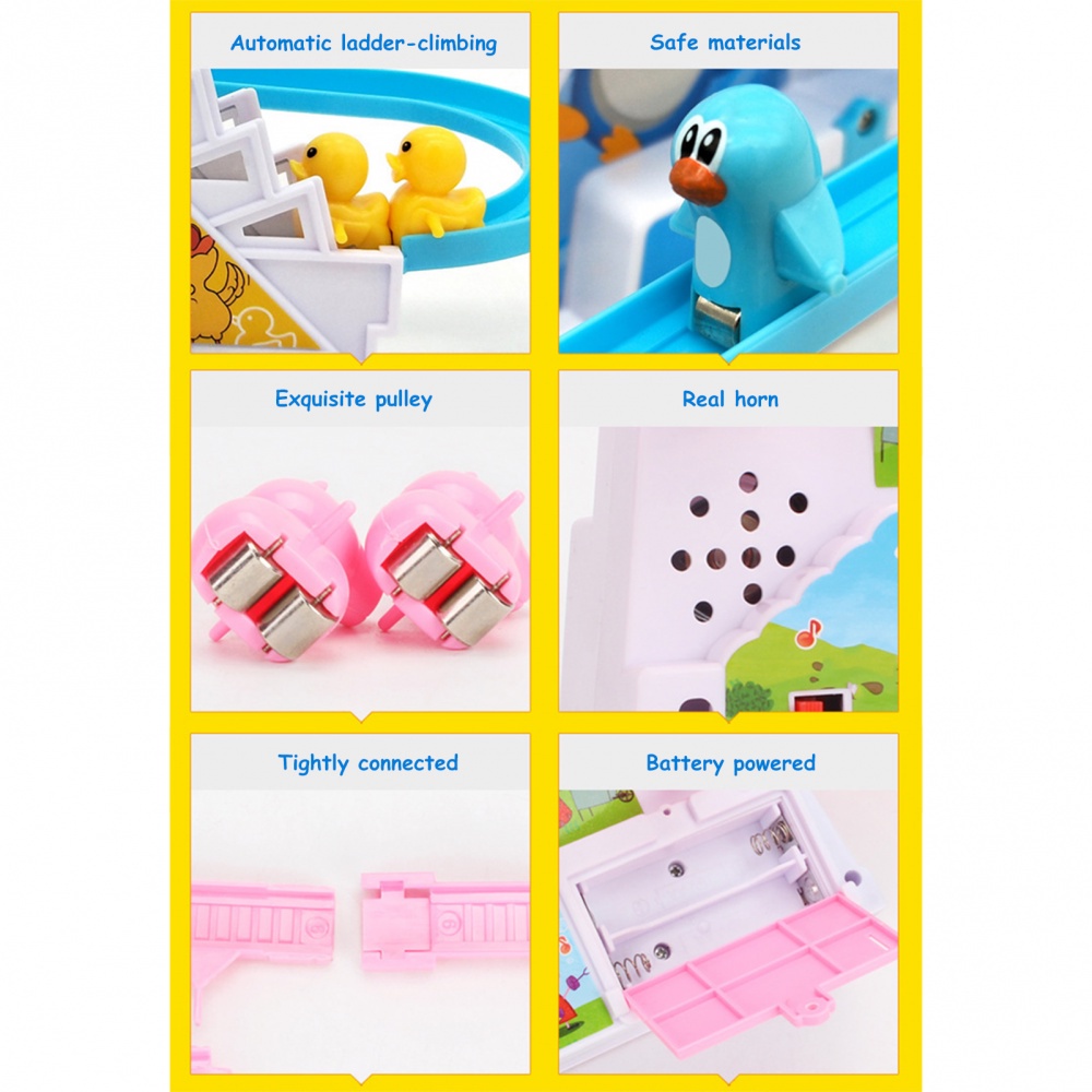 Bộ đồ chơi vịt leo thang chạy bằng pin dễ thương vui nhộn cho bé
