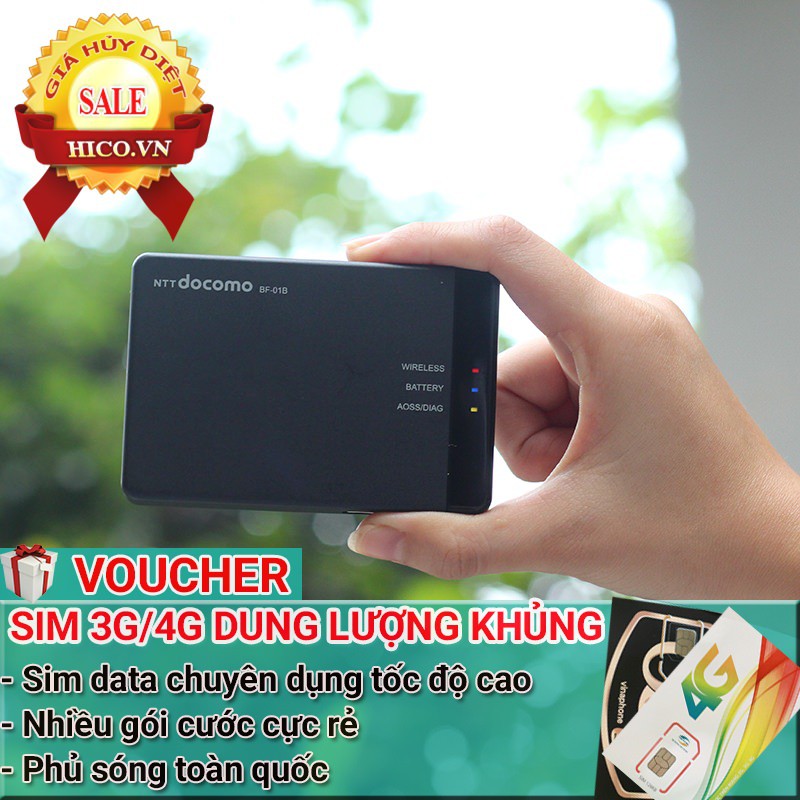 💝[GIÁ HỦY DIỆT] BỘ PHÁT WIFI 3G BUFFALO BF-01B - CHẤT LƯỢNG ĐẾN TỪ NHẬT BẢN - TẶNG NGAY SIM 4G VINAPHONE 120GB