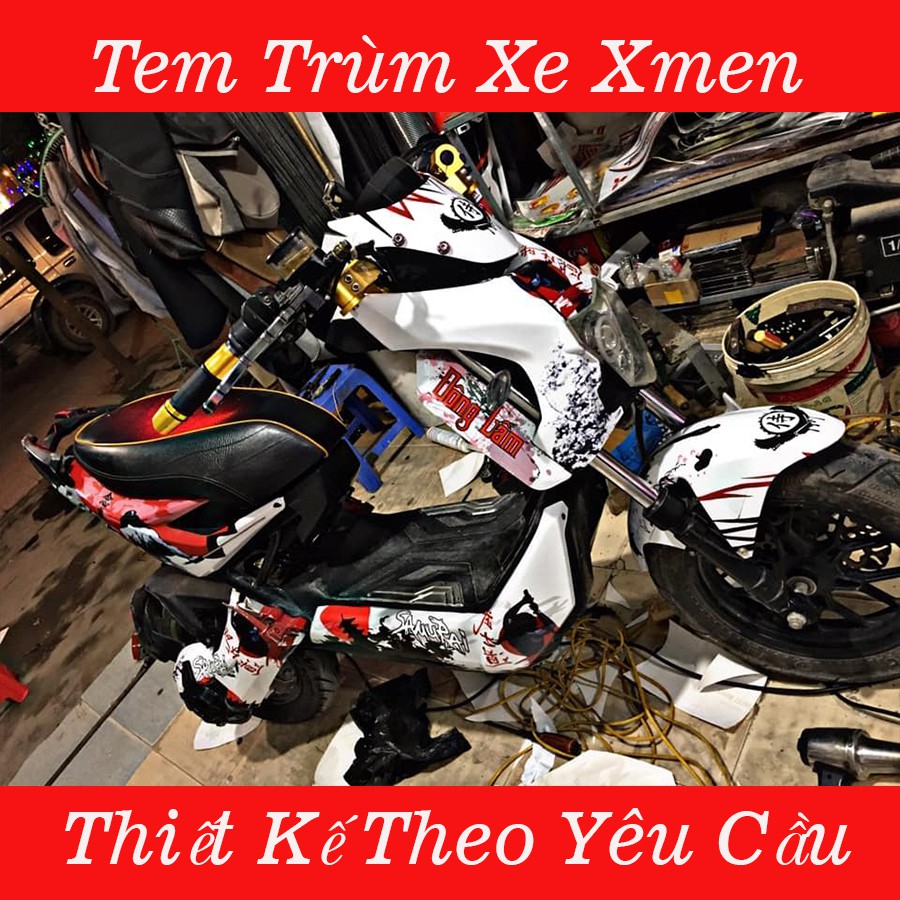 Tem Trùm xe Điện Xmen Samurai Trắng Đỏ