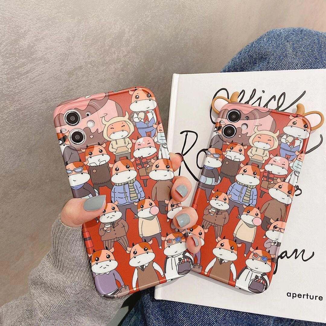 Ốp Điện Thoại Mềm Hình Bò Sữa 3D Cho Iphone 12pro Max 12mini 11pro Max Xs Max Xr Se 2020 7 8 Plus | BigBuy360 - bigbuy360.vn