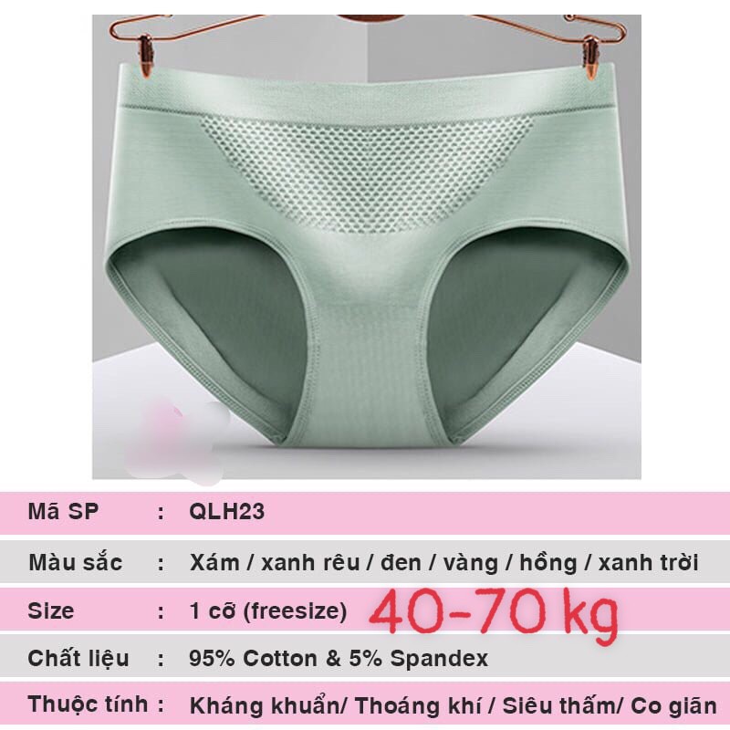 Quần lót nữ cotton tổ ong xuất Nhật, quần lót nâng mông 3D chuẩn phom siêu thấm co giãn mềm mại ODERI QLT01