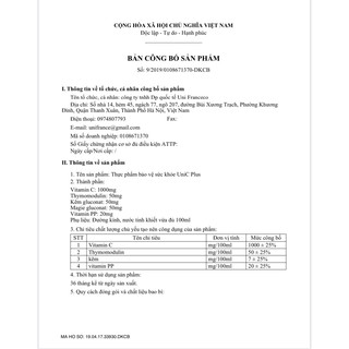 UNIC PLUS "Thực Phẩm Bảo Vệ Sức Khỏe"