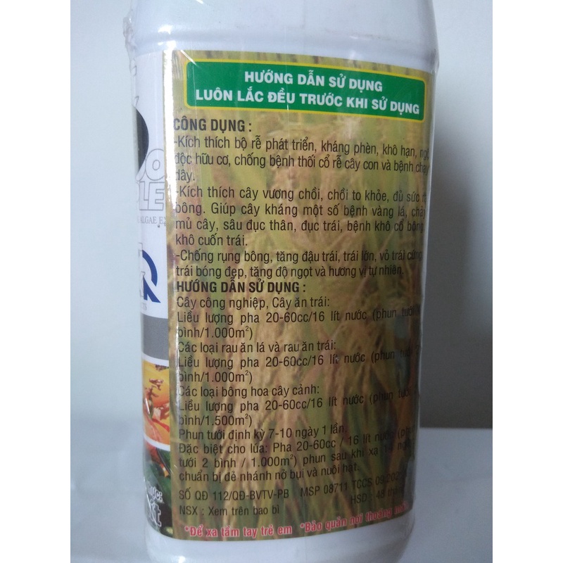 Phân bón lá ROOT PLEX chiết xuất từ tảo biển mát bông mát trái - chai 1 lít