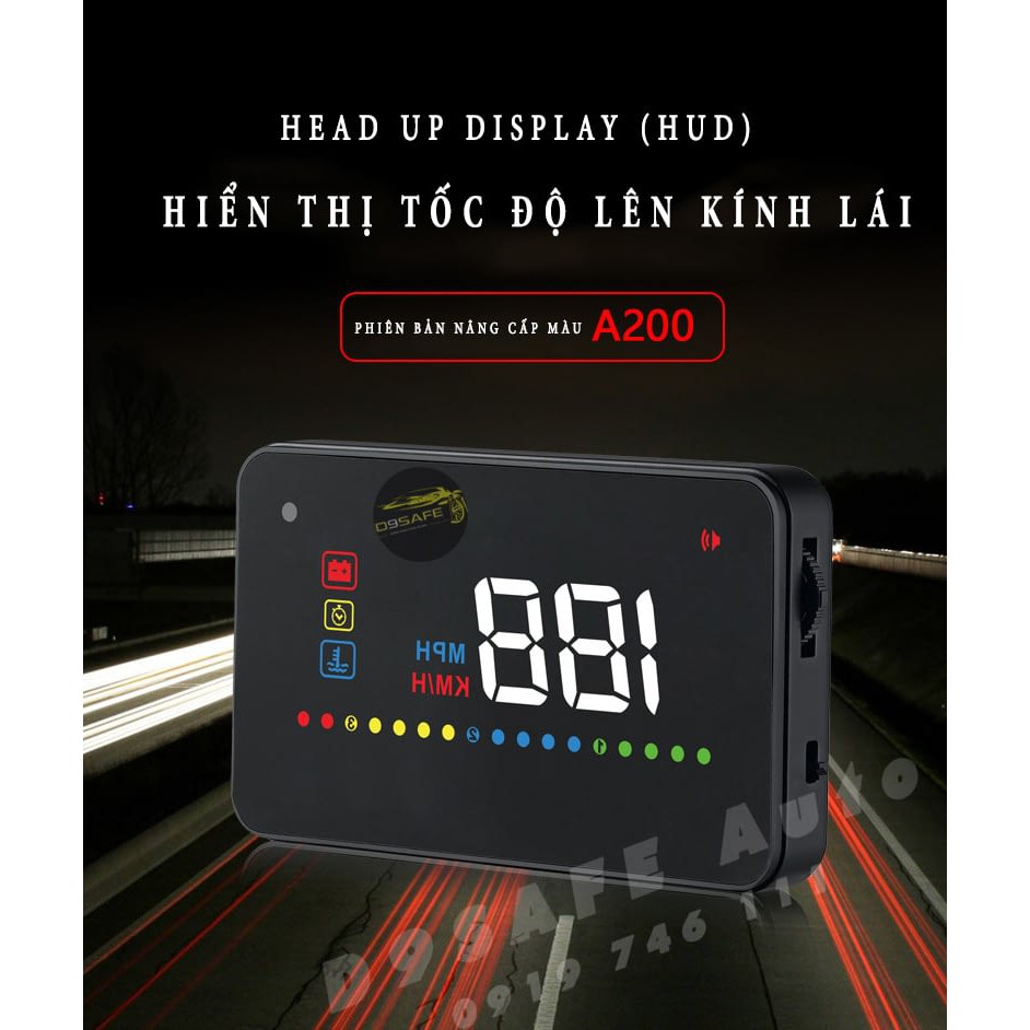 HUD A200 HIỂN THỊ TỐC ĐỘ KÍNH LÁI XE HƠI A200 – HIỂN THỊ THÔNG TIN CẦN THIẾT