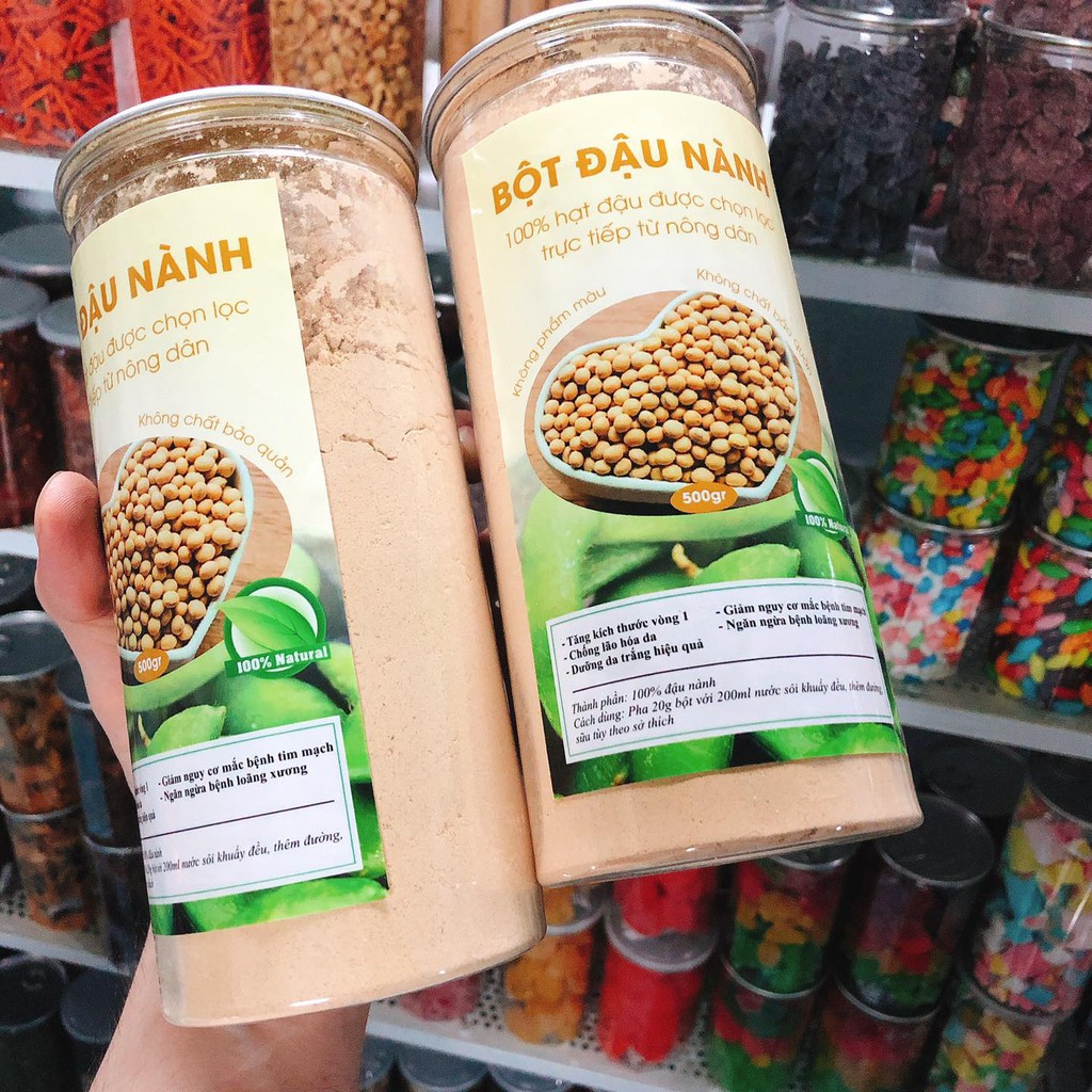 Bột đậu nành nguyên chất hỗ trợ giảm cân hộp 500g