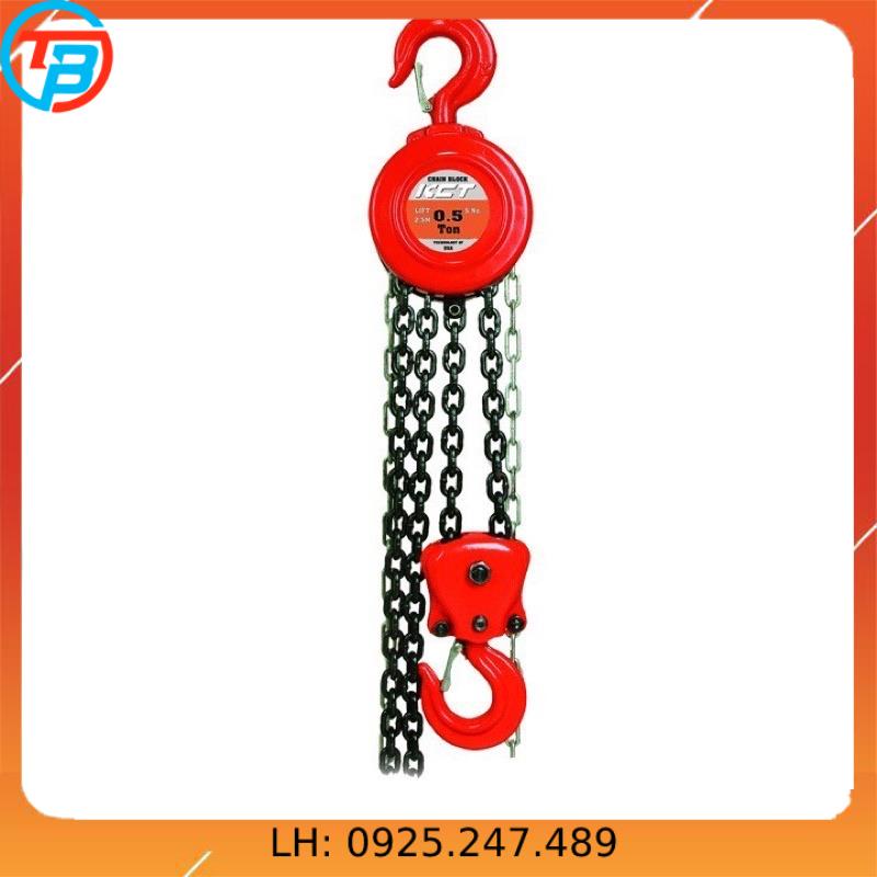 Palang Xích Kéo Tay HSZ 500kg - 1 Tấn cáp thép Thái Bình Vina