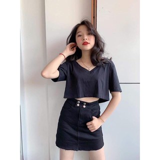 Hot- ÁO CROPTOP CỔ V 603