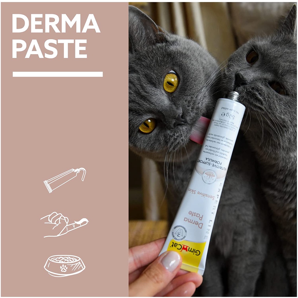 Gel GimCat Derma Paste hỗ trợ viêm da và các vấn đề về da và lông cho mèo (50gr)