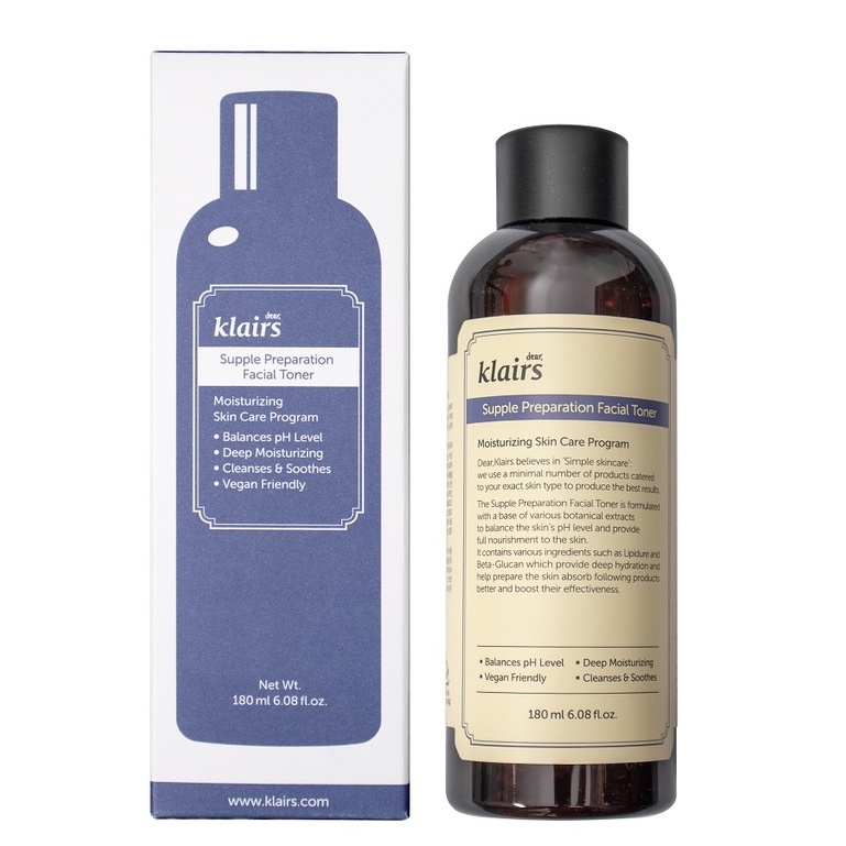 Nước hoa hồng Klairs Supple Preparation Unscented Toner 180ml | BigBuy360 - bigbuy360.vn