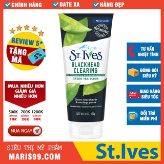 Tẩy Da Chết Làm Sạch Mụn Đầu Đen Chiết Xuất Trà Xanh St.ives Blackhead Clearing Green Tea Scrub 170g _Xchoice