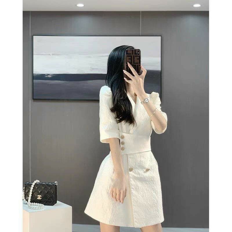 Đầm vest gấm công sở cao cấp