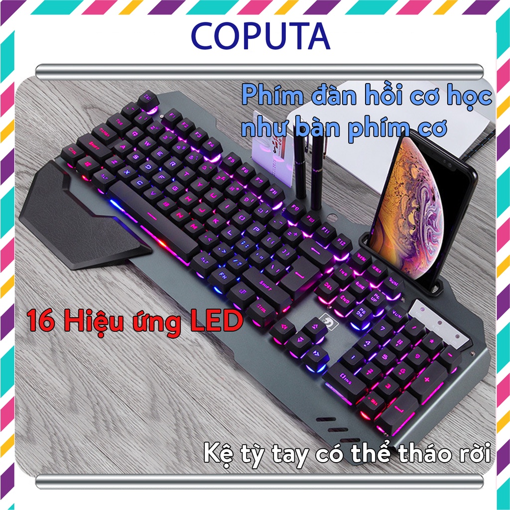 Bàn phím giả cơ Gaming Coputa Bàn phím máy tính laptop chơi game cao cấp K618 Full LED RGB