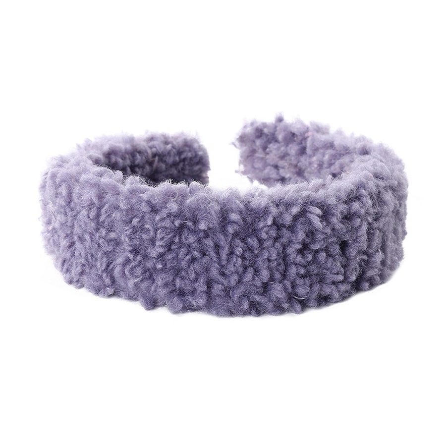 Cài tóc nhung lông xoăn mềm mại màu trơn phong cách Hàn Quốc thời trang thu đông dành cho bé gái